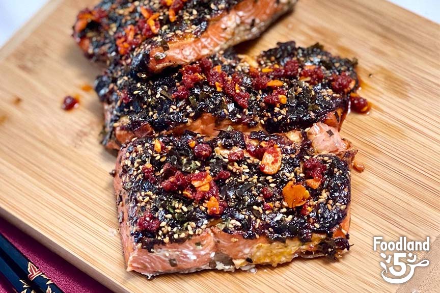 Garlic Chili Furikake Salmon